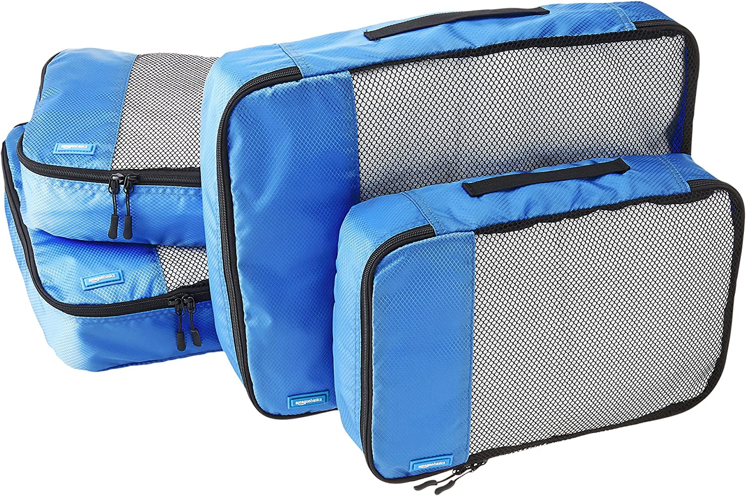 230527211537980_1 Basics 4 Piece Packing Travel Organizer Cubes Set - Medium, Sky Blue - Image 1